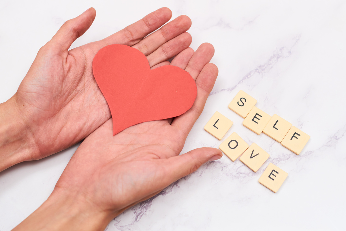 Alphabet Blocks with the Word SELF LOVE